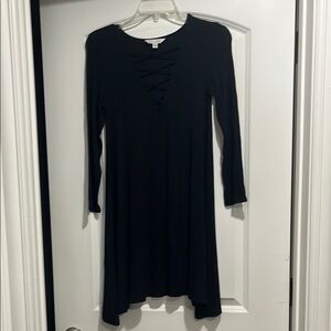 American Eagle Outfitters Black Long Sleeve Crew Neck Dress